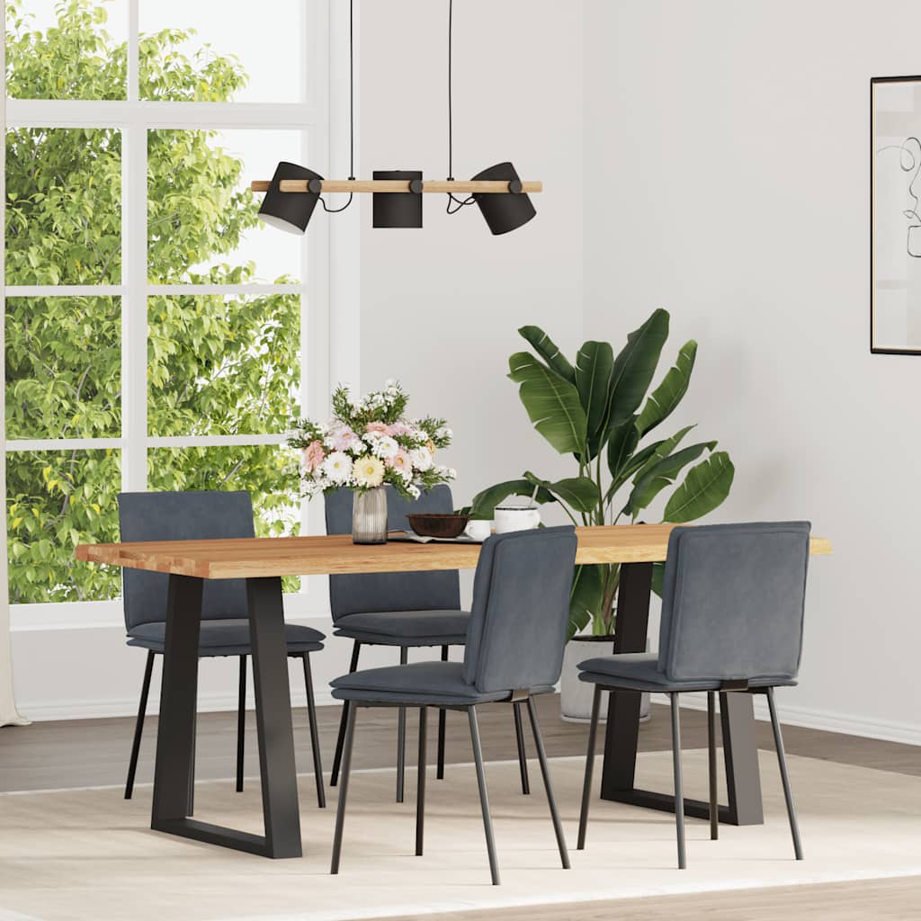 Sedie da Pranzo 4 pz Grigio Scuro in Velluto