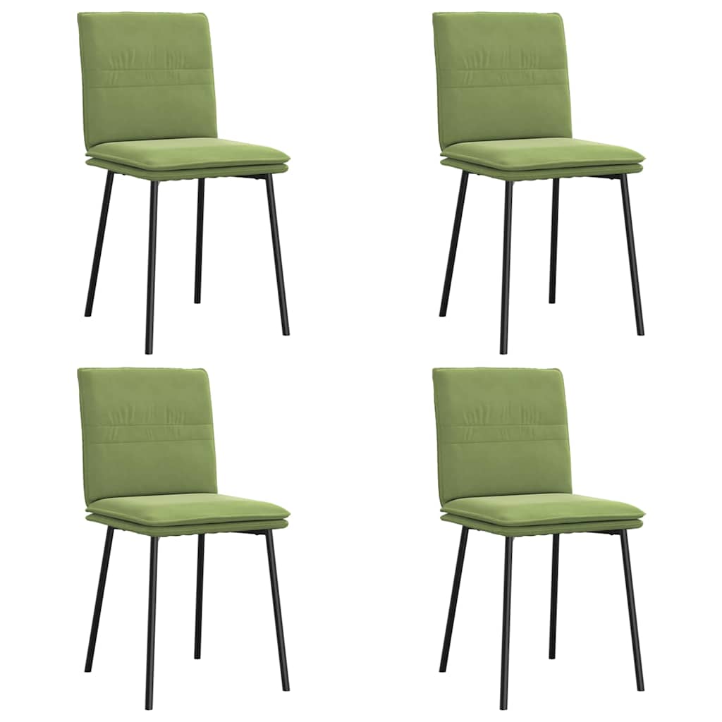 Sedie da Pranzo 4 pz Verde Chiaro in Velluto