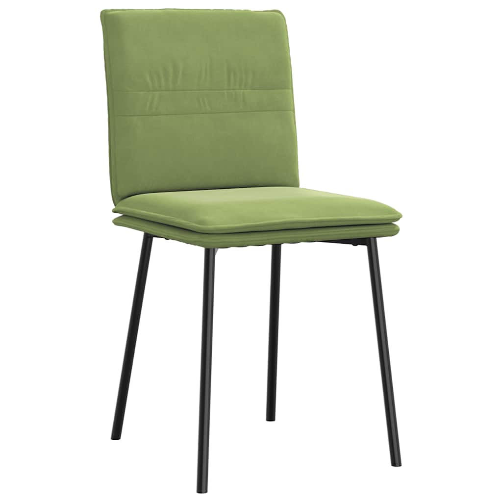 Sedie da Pranzo 4 pz Verde Chiaro in Velluto