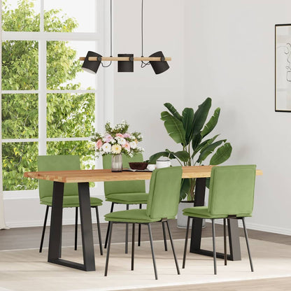 Sedie da Pranzo 4 pz Verde Chiaro in Velluto