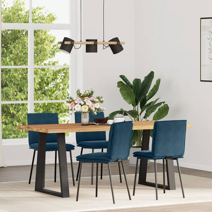 Sedie da Pranzo 4 pz Blu in Velluto
