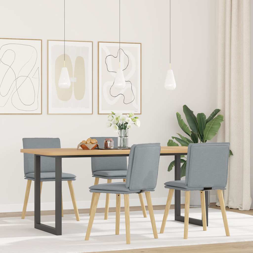 Sedie da Pranzo 4 pz Grigio Chiaro in Tessuto