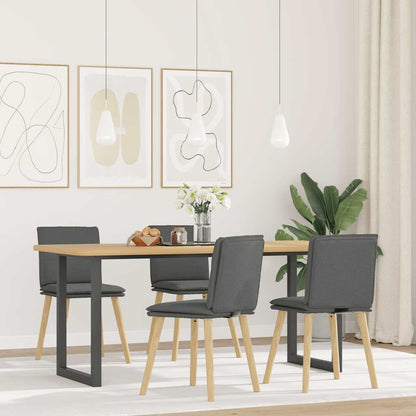 Sedie da Pranzo 4 pz Grigio Scuro in Tessuto