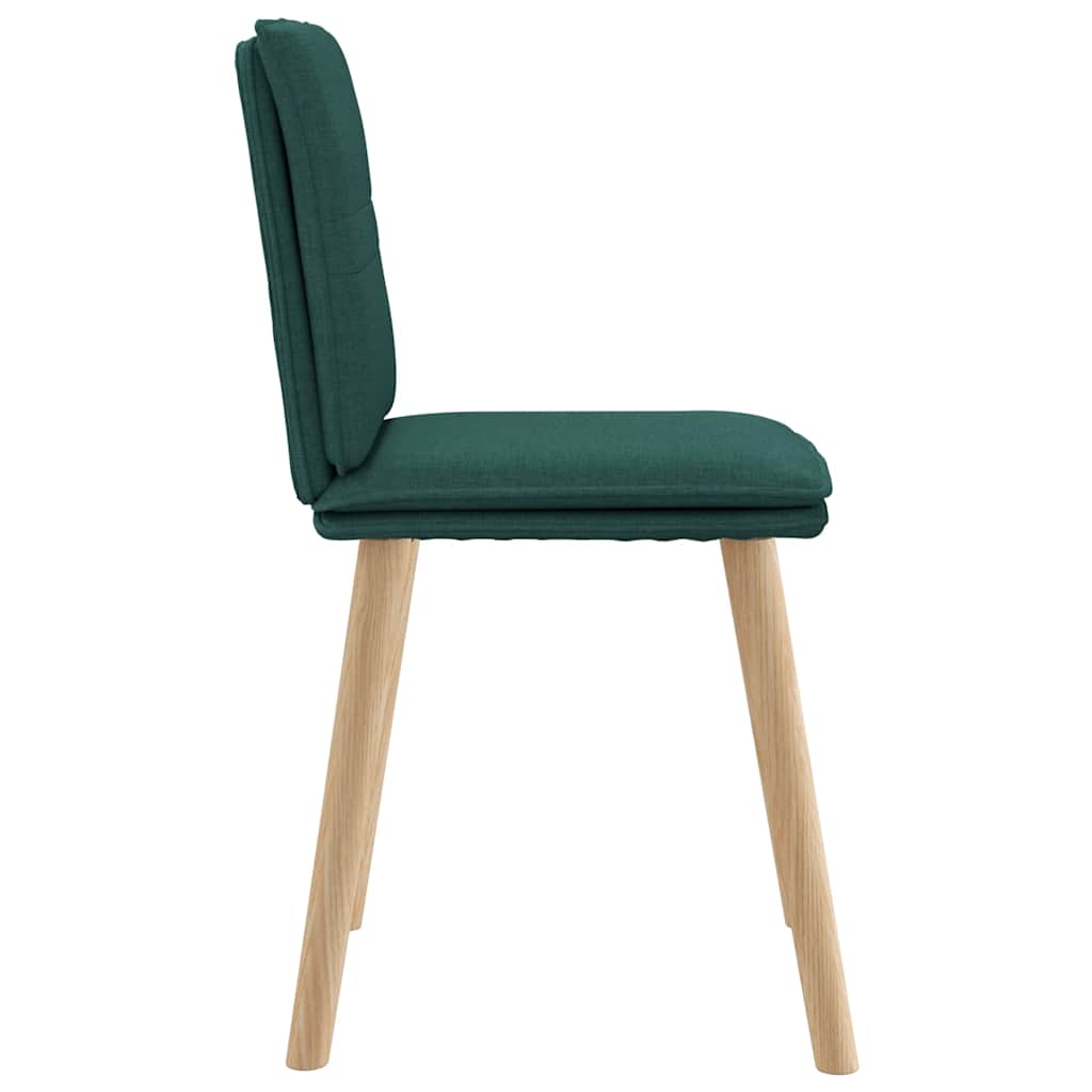Sedie da Pranzo 4 pz in Tessuto Verde Scuro