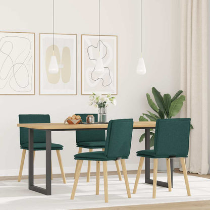 Sedie da Pranzo 4 pz in Tessuto Verde Scuro
