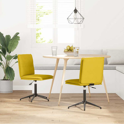 Sedie da Pranzo 2 pz Gialle in Velluto