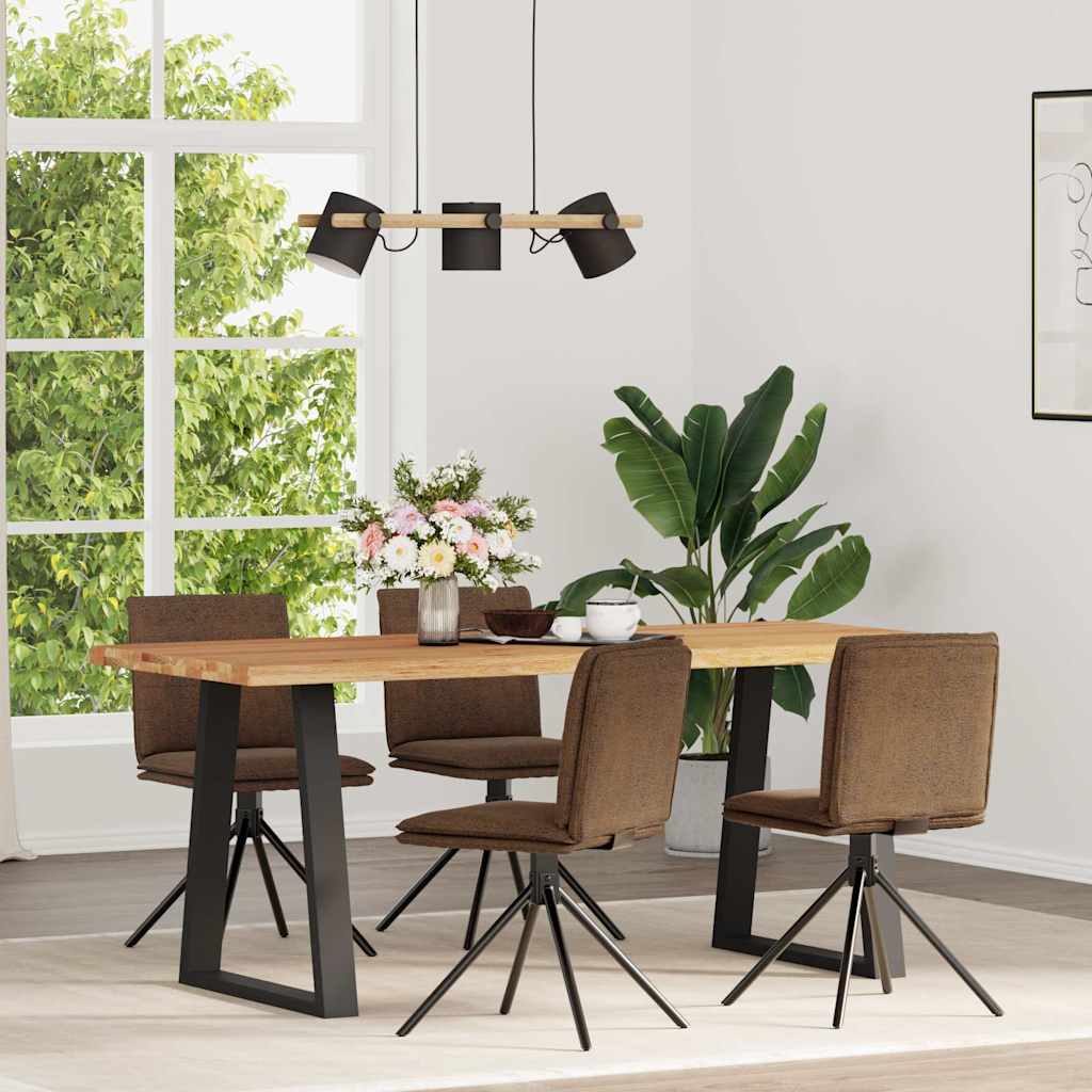 Sedie da Pranzo 4 pz Marroni in Similpelle Scamosciata