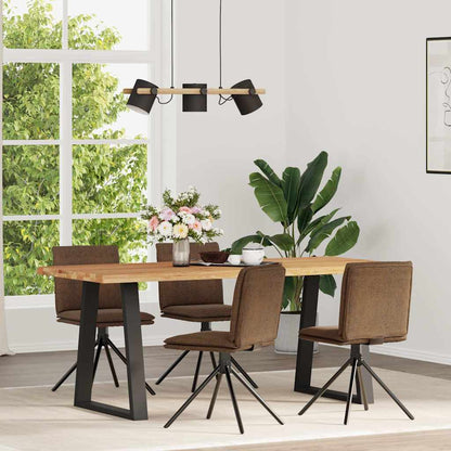 Sedie da Pranzo 4 pz Marroni in Similpelle Scamosciata