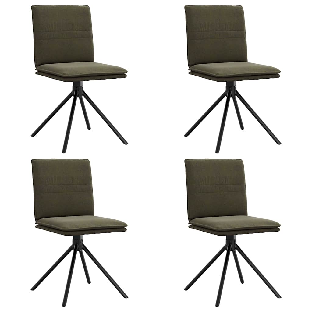Sedie da Pranzo 4 pz Verde Militare in Similpelle Scamosciata