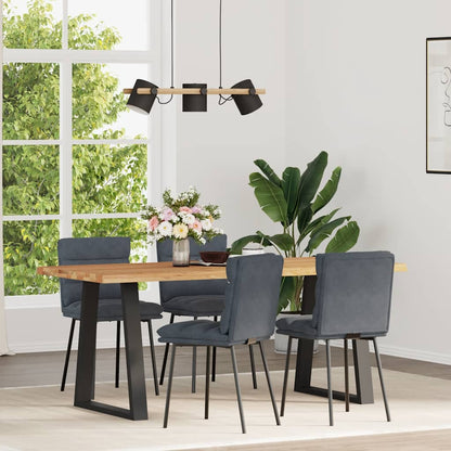 Sedie da Pranzo 4 pz Grigio Scuro in Velluto