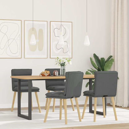 Sedie da Pranzo 4 pz Grigio Scuro in Tessuto