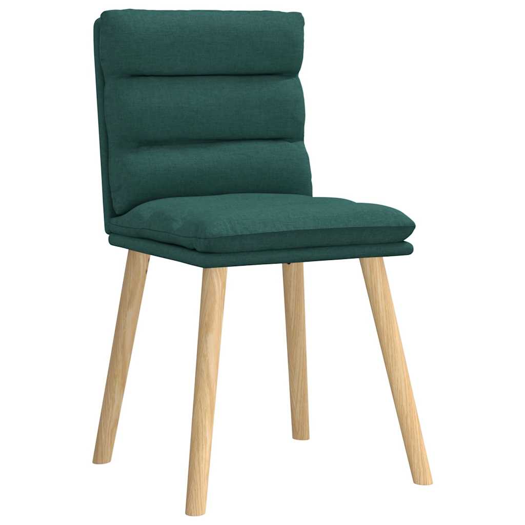 Sedie da Pranzo 4 pz in Tessuto Verde Scuro