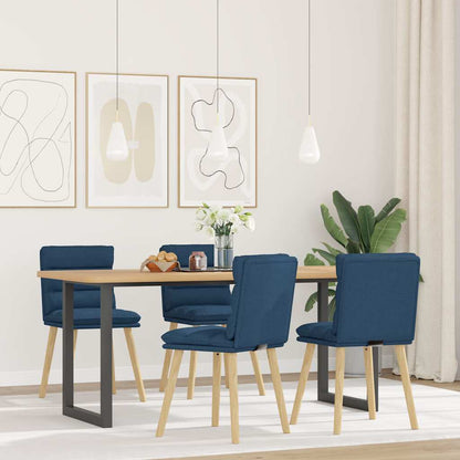 Sedie da Pranzo 4 pz Blu in Tessuto