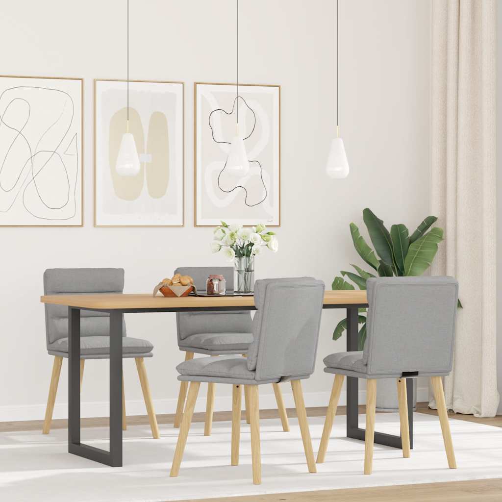 Sedie da Pranzo 4 pz Grigio Nuvola in Tessuto