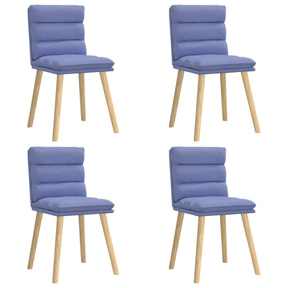 Sedie da Pranzo 4 pz Blu Jeans in Tessuto