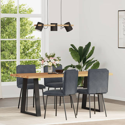 Sedie da Pranzo 4 pz Grigio Scuro in Velluto
