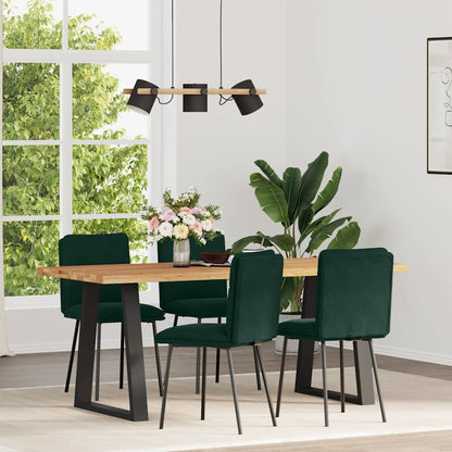 Sedie da Pranzo 4 pz Verde Scuro in Velluto