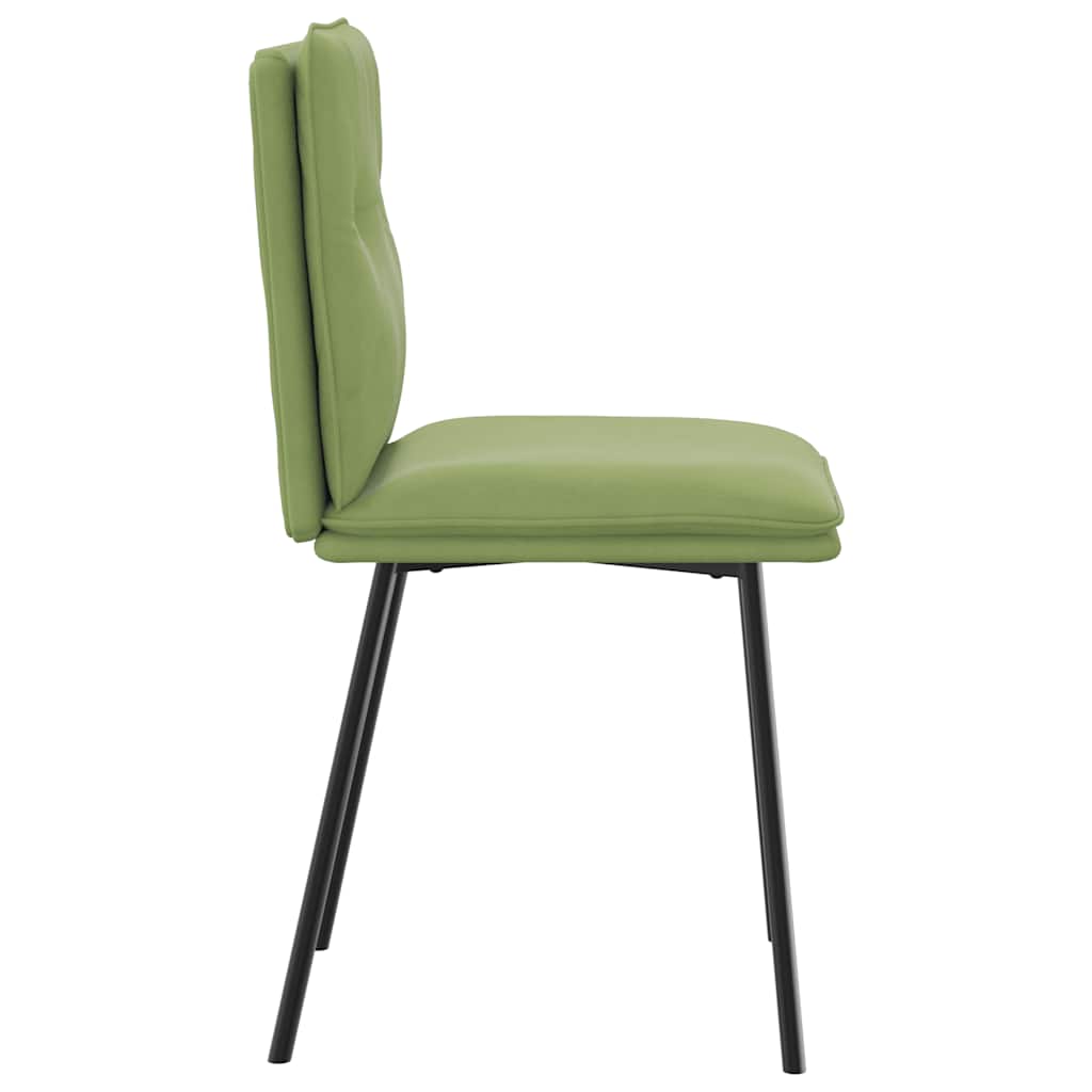 Sedie da Pranzo 4 pz Verde Chiaro in Velluto