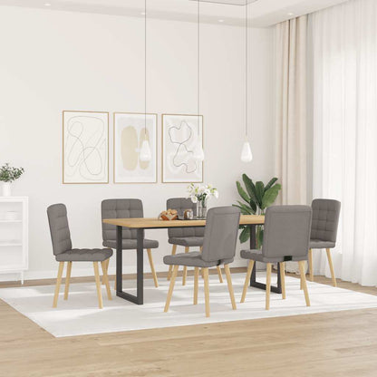 Sedie da Pranzo 6 pz Grigio Talpa in Tessuto