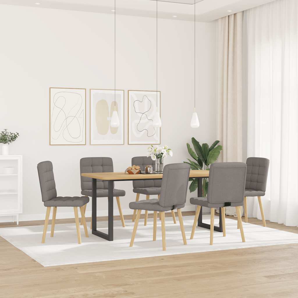 Sedie da Pranzo 6 pz Grigio Talpa in Tessuto