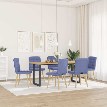 Sedie da Pranzo 6 pz Blu Jeans in Tessuto