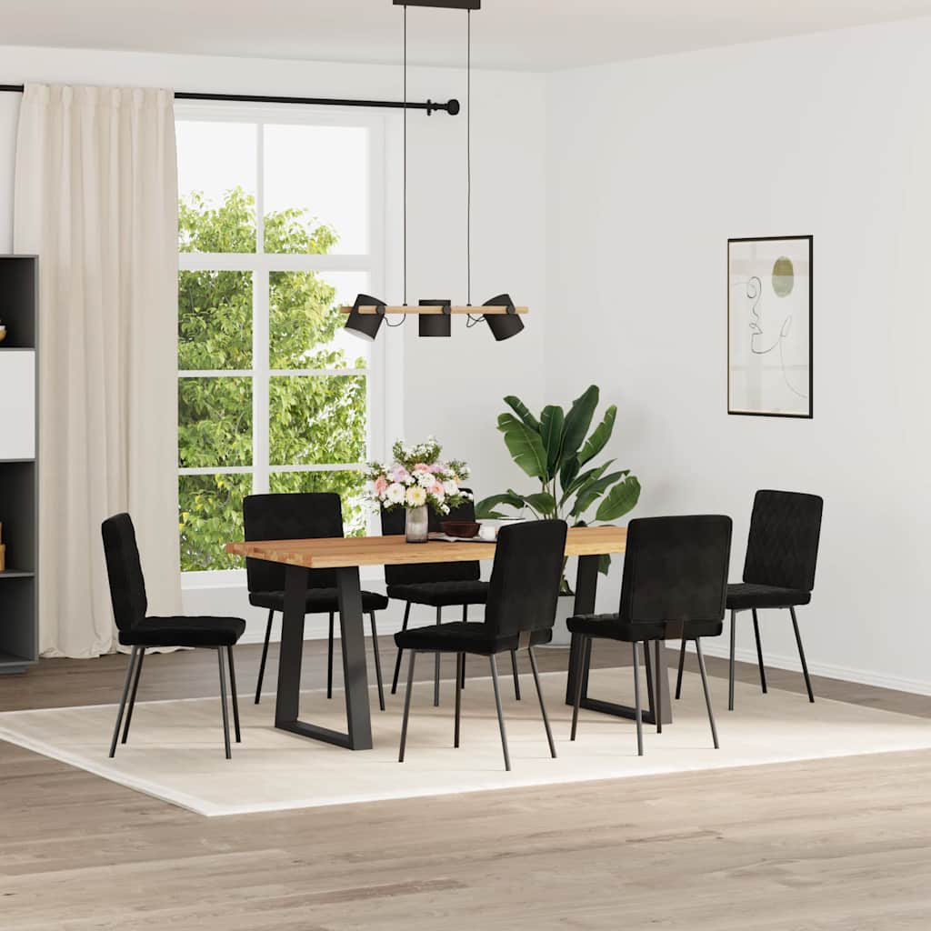 Sedie da Pranzo 6 pz Nere in Velluto