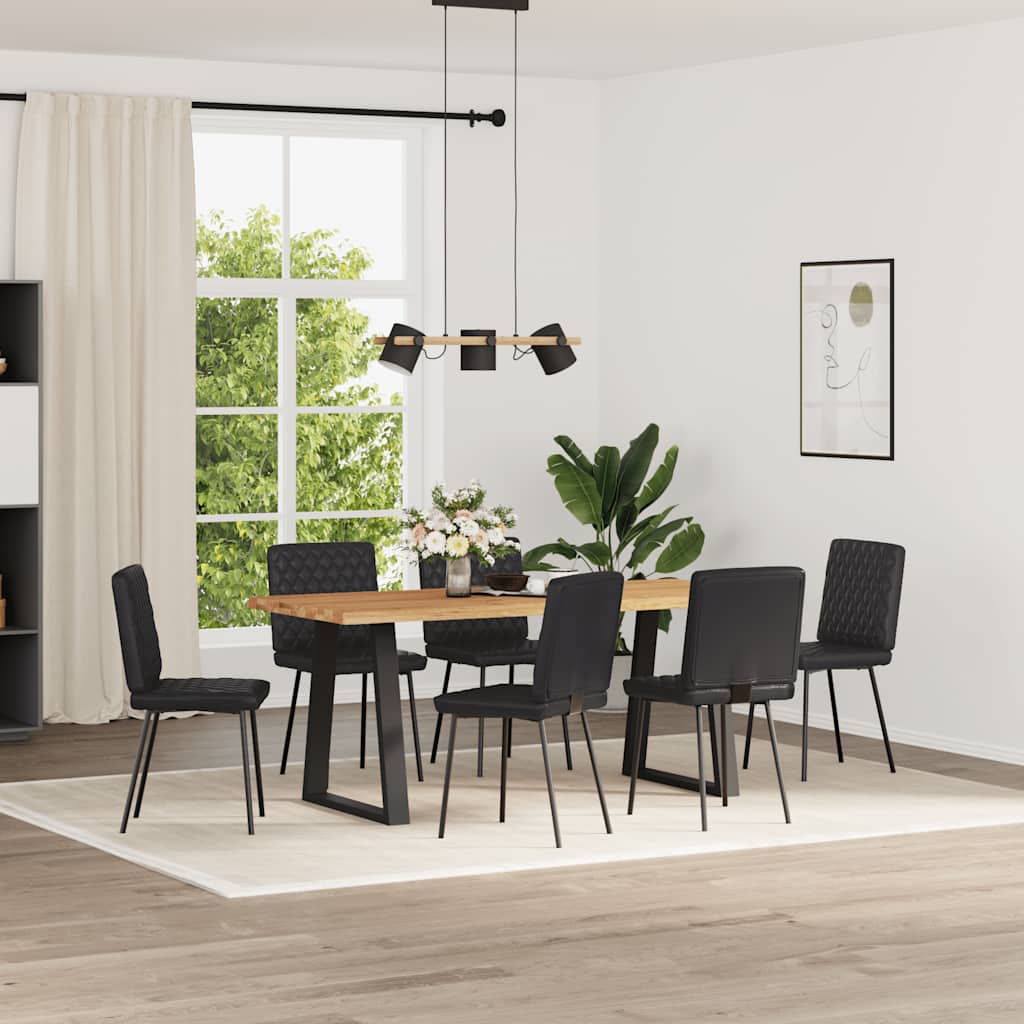 Sedie da Pranzo 6 pz Nere in Similpelle