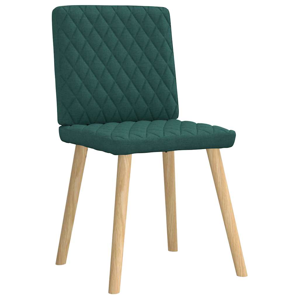 Sedie da Pranzo 6 pz Verde Scuro in Tessuto