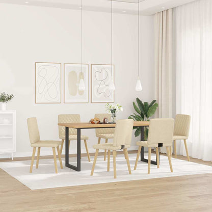 Sedie da Pranzo 6 pz Crema in Tessuto