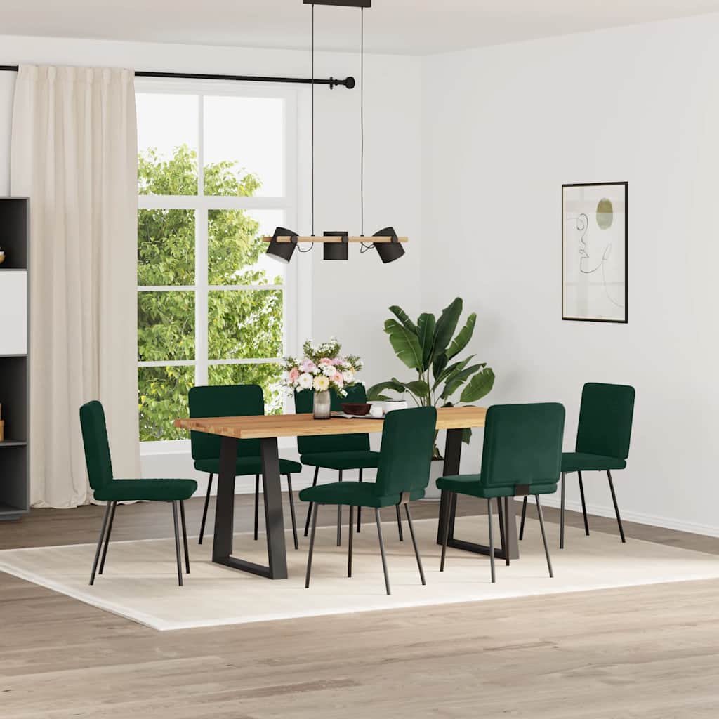 Sedie da Pranzo 6 pz Verde Scuro in Velluto