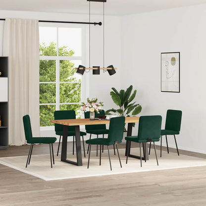Sedie da Pranzo 6 pz Verde Scuro in Velluto