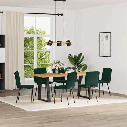 Sedie da Pranzo 6 pz Verde Scuro in Velluto