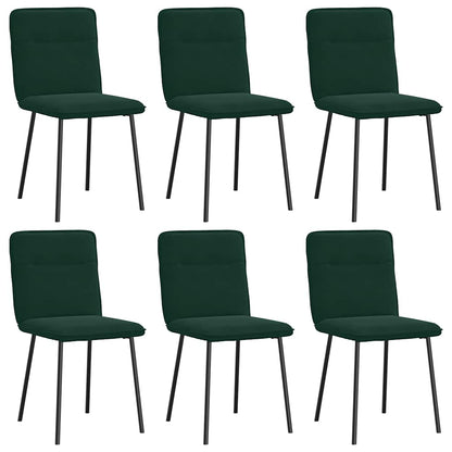Sedie da Pranzo 6 pz Verde Scuro in Velluto