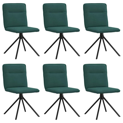 Sedie da Pranzo 6 pz Verde Scuro in Tessuto
