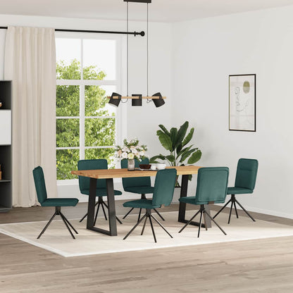 Sedie da Pranzo 6 pz Verde Scuro in Tessuto