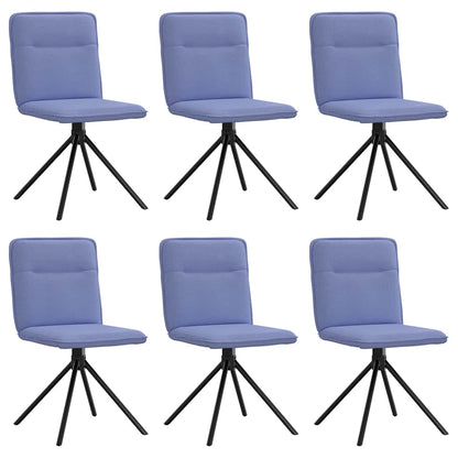 Sedie da Pranzo 6 pz Blu Jeans in Tessuto
