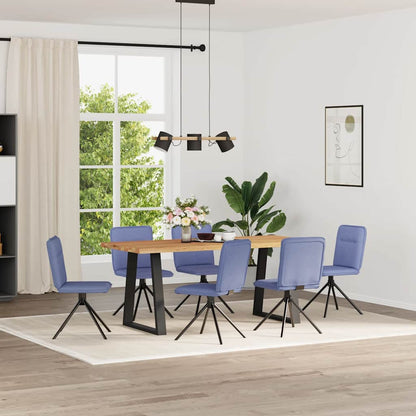 Sedie da Pranzo 6 pz Blu Jeans in Tessuto