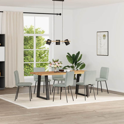 Sedie da Pranzo 6 pz Grigio Chiaro in Velluto