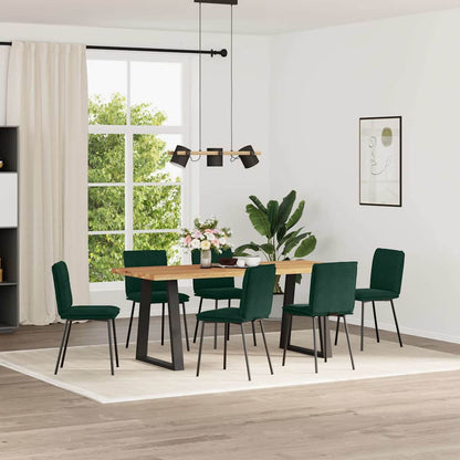 Sedie da Pranzo 6 pz Verde Scuro in Velluto