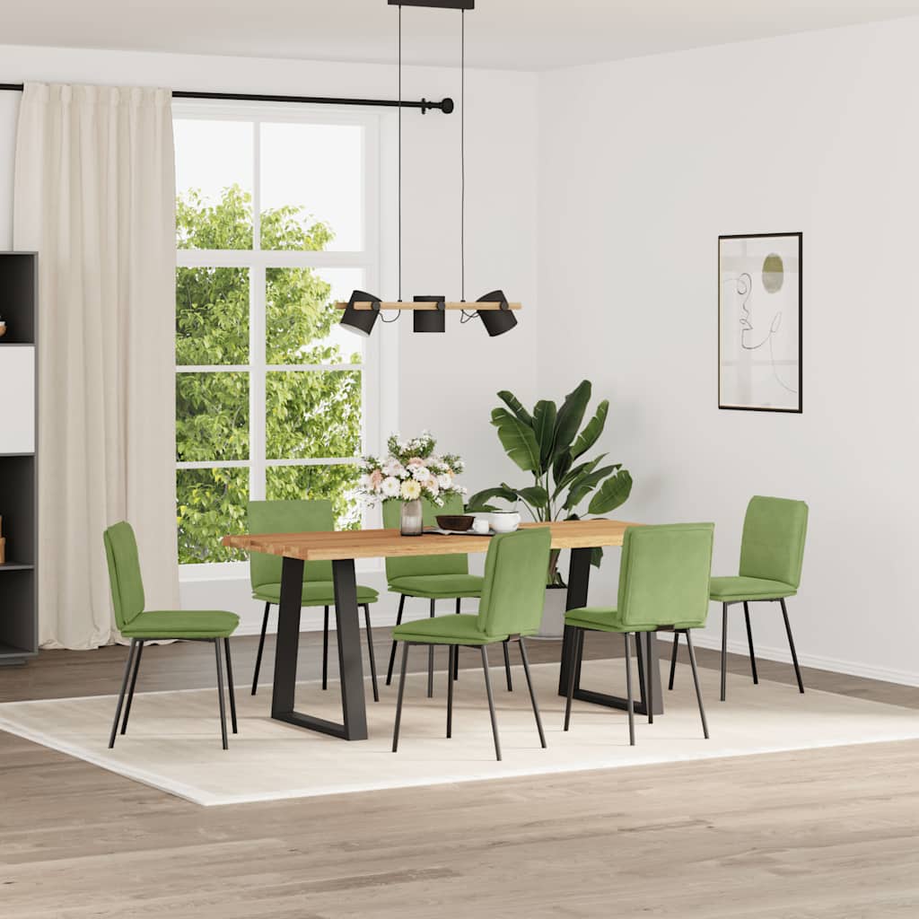 Sedie da Pranzo Girevoli 6 pz Verde Chiaro in Velluto