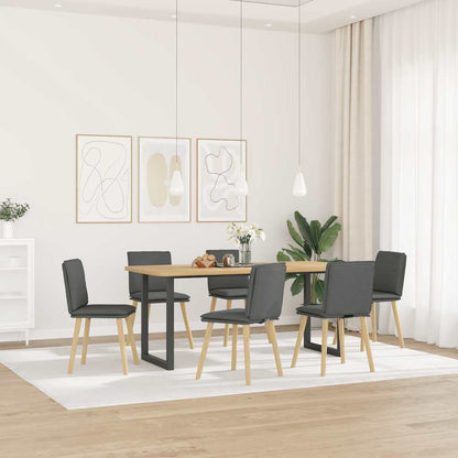 Sedie da Pranzo 6 pz Grigio Scuro in Tessuto