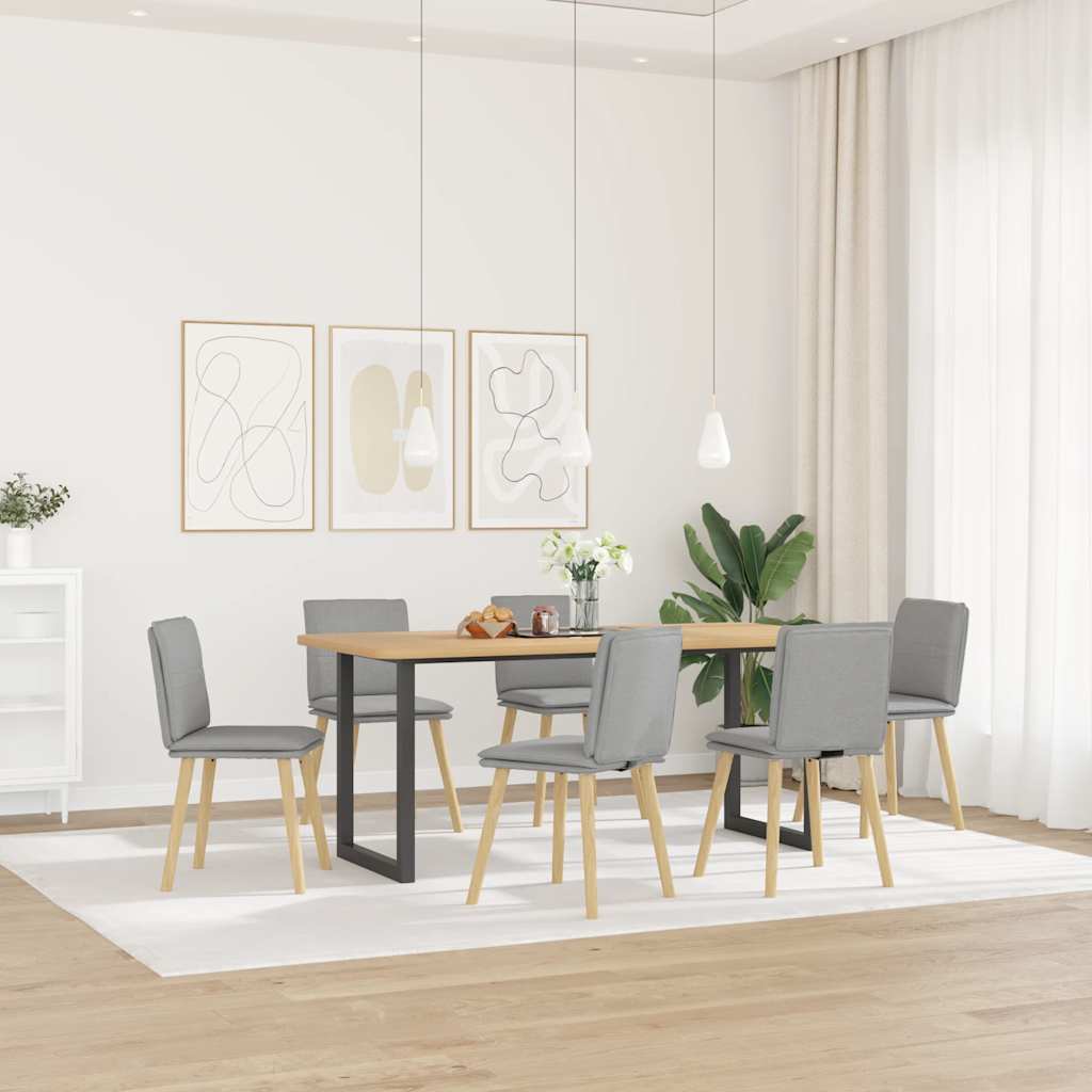 Sedie da Pranzo 6 pz Grigio Nuvola in Tessuto