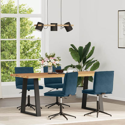 Sedie da Pranzo 4 pz Blu in Velluto