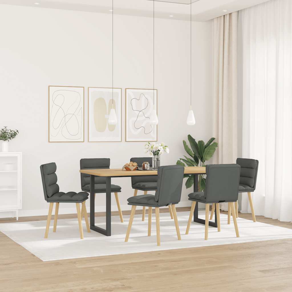 Sedie da Pranzo 6 pz Grigio Scuro in Tessuto
