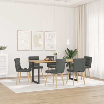 Sedie da Pranzo 6 pz Grigio Scuro in Tessuto