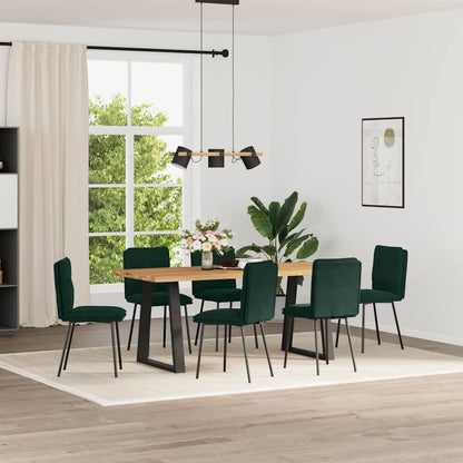 Sedie da Pranzo 6 pz Verde Scuro in Velluto