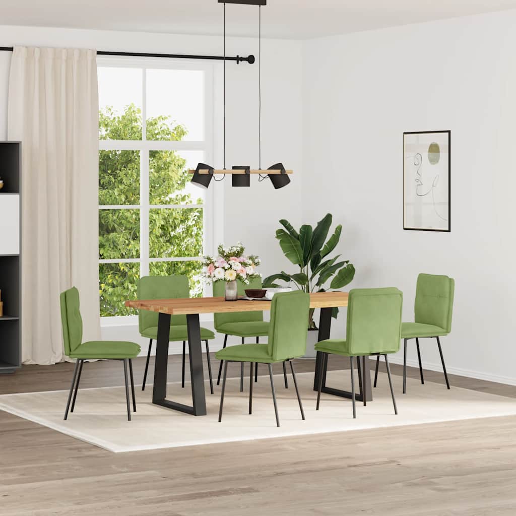 Sedie da Pranzo Girevoli 6 pz Verde Chiaro in Velluto