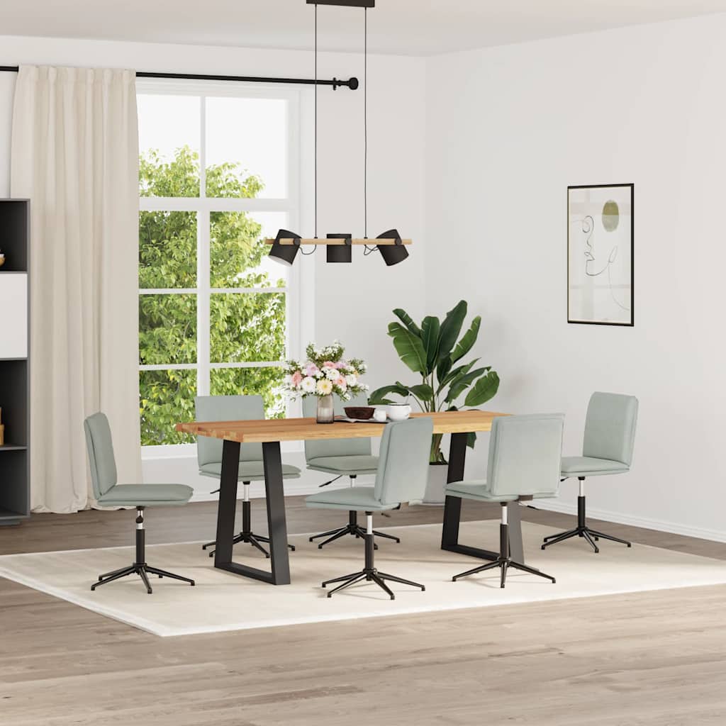 Sedie da Pranzo 6 pz Grigio Chiaro in Velluto