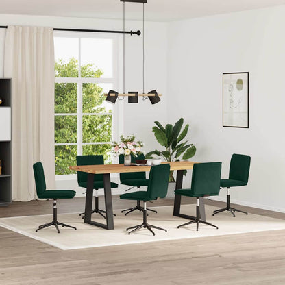 Sedie da Pranzo 6 pz Verde Scuro in Velluto