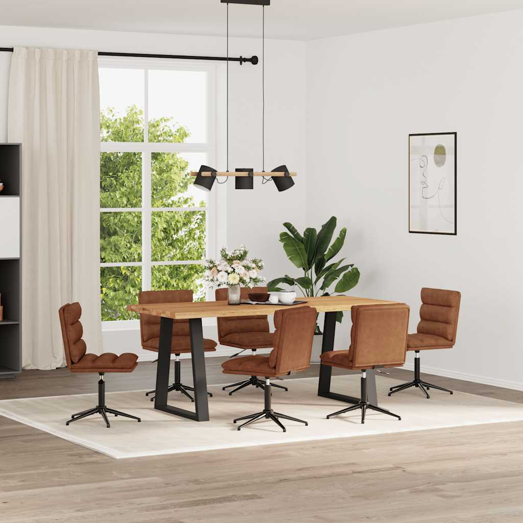 Sedie da Pranzo 6 pz Marroni in Similpelle